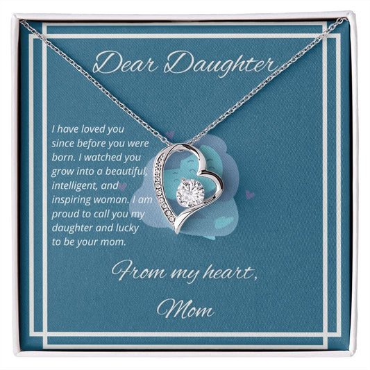 Dear Daughter - I have loved you since before you were born - Necklace Jewelry ShineOn Fulfillment 14k White Gold Finish Two Toned Box 