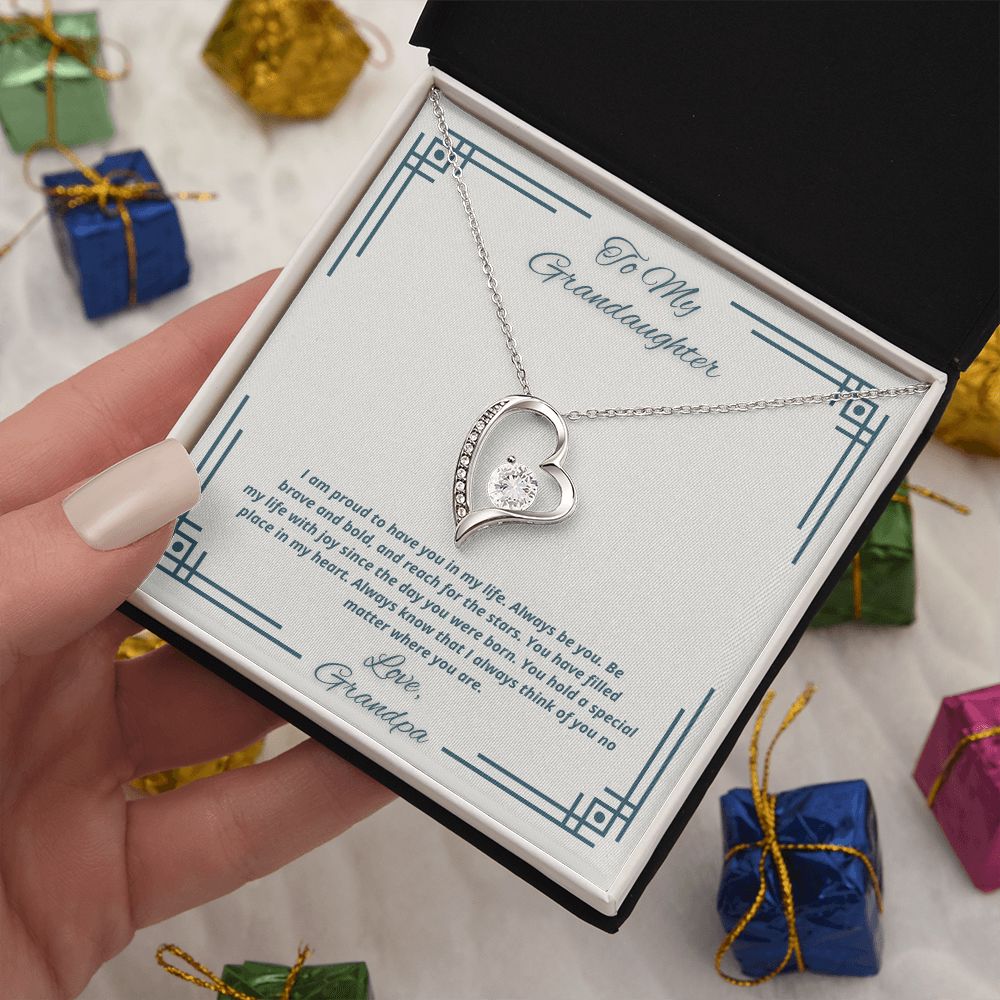To My Granddaughter From Grandpa - Be Brave and Bold - Necklace