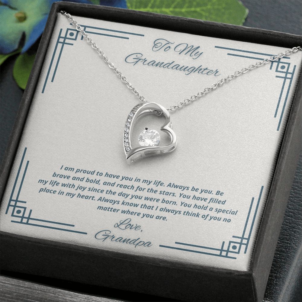 To My Granddaughter From Grandpa - Be Brave and Bold - Necklace