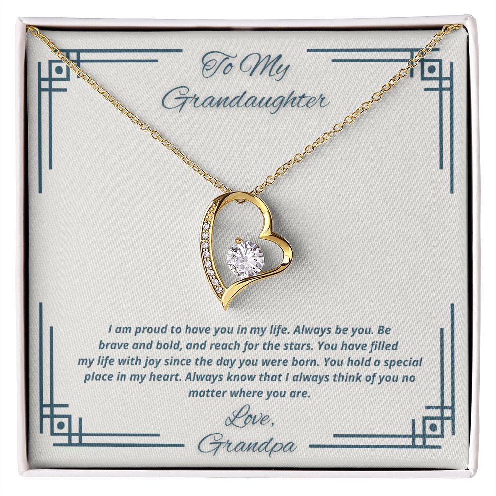 To My Granddaughter From Grandpa - Be Brave and Bold - Necklace