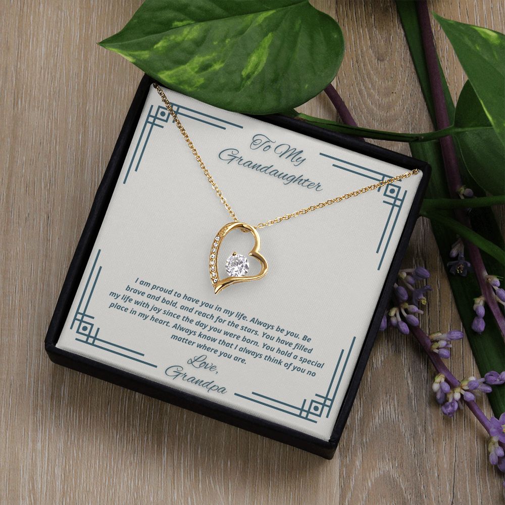 To My Granddaughter From Grandpa - Be Brave and Bold - Necklace