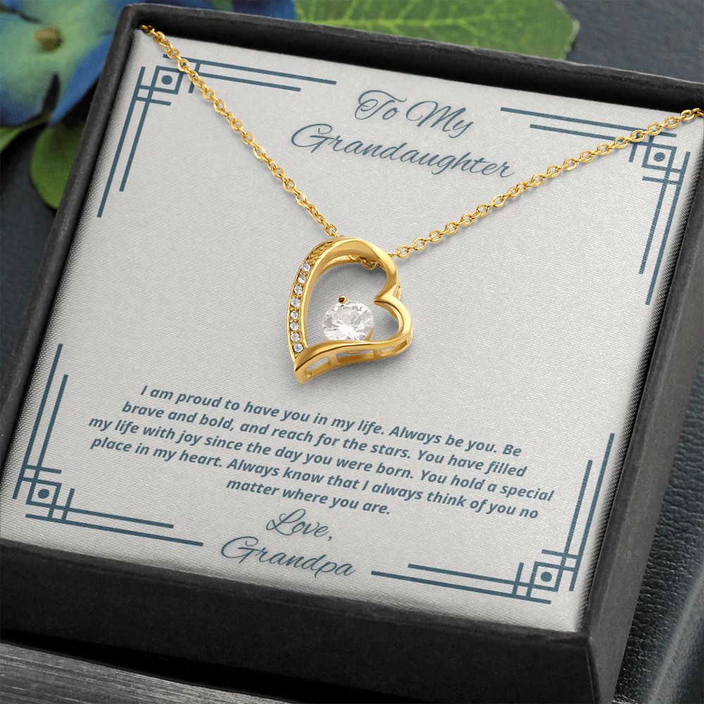 To My Granddaughter From Grandpa - Be Brave and Bold - Necklace